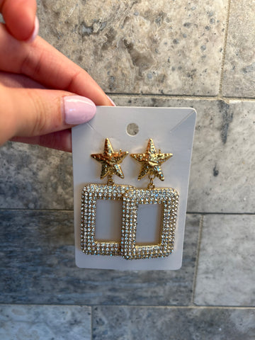 Star Dangle Diamond Earrings