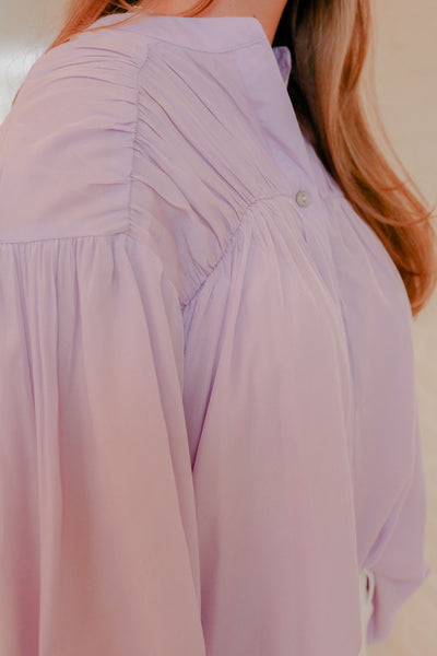 Let Me Adore You Lavender Pleated Blouse