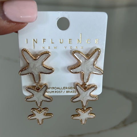 Starfish 3 Drop Earrings