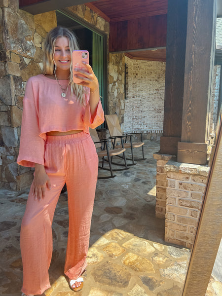 Destination Dreaming Peach Two Piece Set