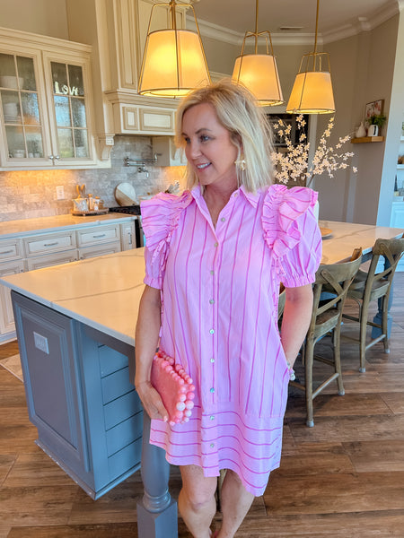 Tea Garden Dreaming Stripped Mini Dress