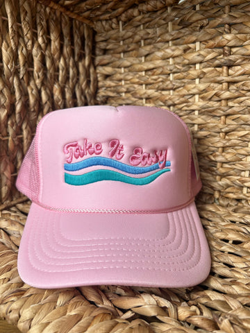 Pink Take It Easy Trucker Hat