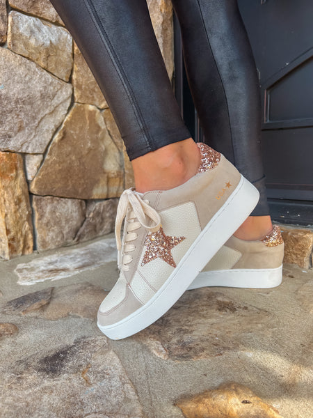The Liberty Beige Glitter Star Sneaker