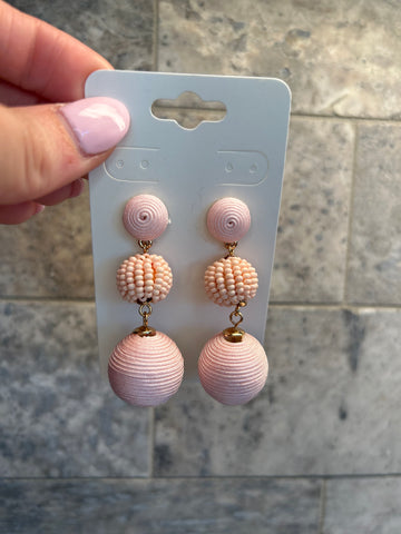 Thread & Bead Ball Earrings