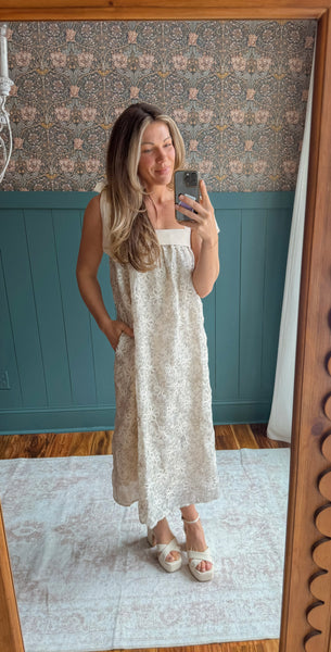 Sweetest Gesture Floral Lace Eyelet Midi Dress