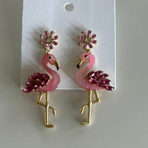 Flamingo Jewel Dangle Earrings