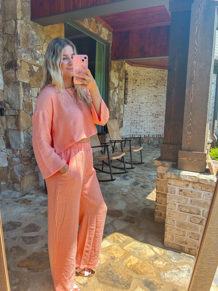 Destination Dreaming Peach Two Piece Set