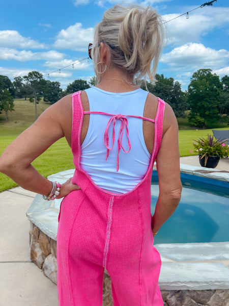 You Complete Me Washed Thermal Wide Leg Jumpsuit