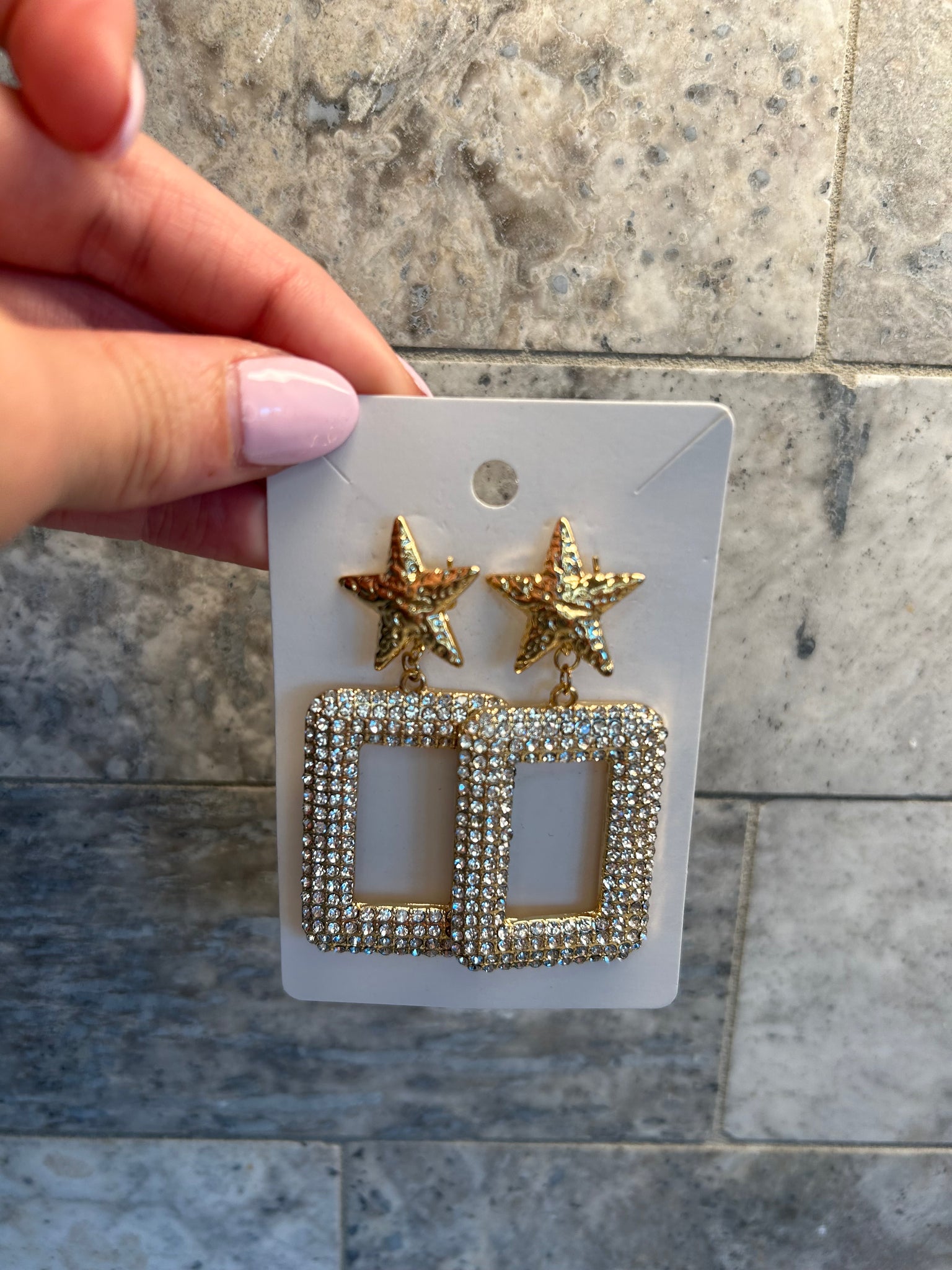 Star Dangle Diamond Earrings