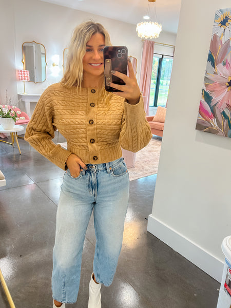 Misty Morning Off The Shoulder Beige Sweater