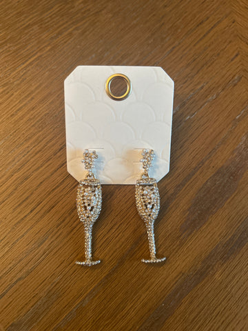 Bridal Champagne Glass Earrings