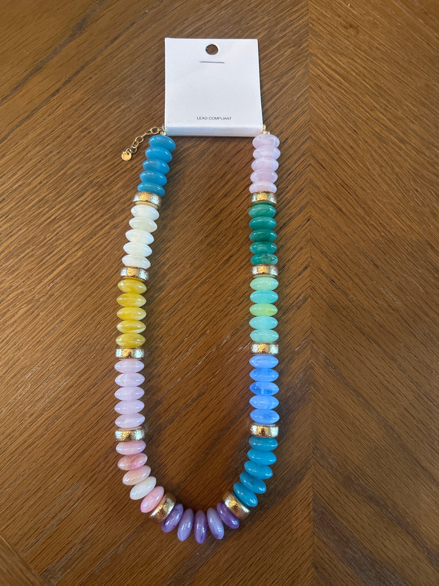 Multi Color Bead Stone Necklace