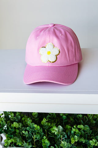 Daisy Glitter Patch Baseball Hat