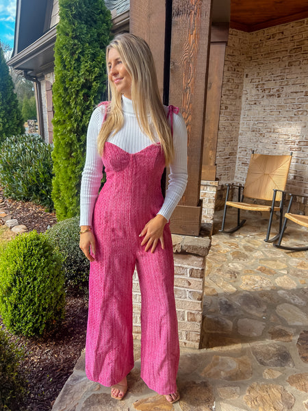 Make Your Entrance Berry Pink Jumpsuit