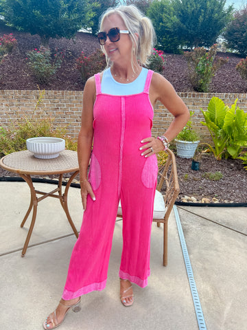 You Complete Me Washed Thermal Wide Leg Jumpsuit