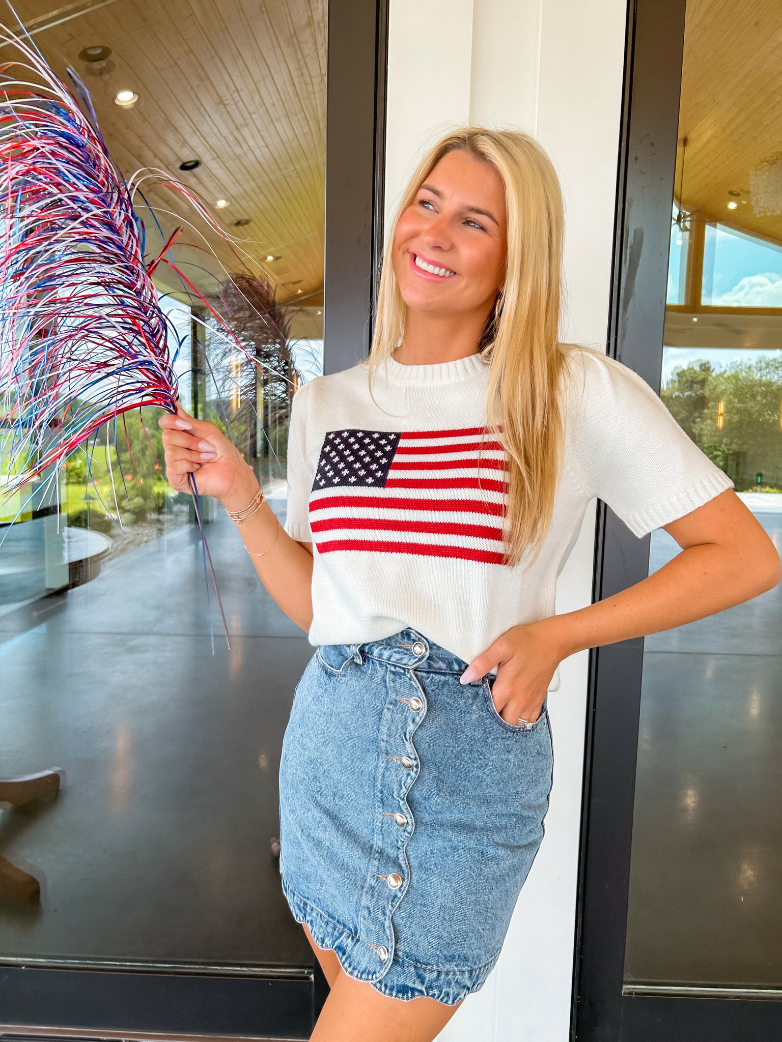 We The People American Flag Knit Sweater