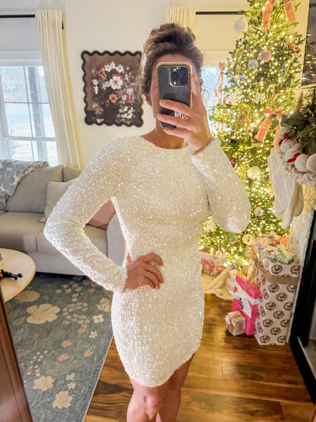 Delaney Sequin Mini Dress With Open Back