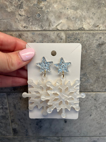 Acrylic Snowflake Earrings