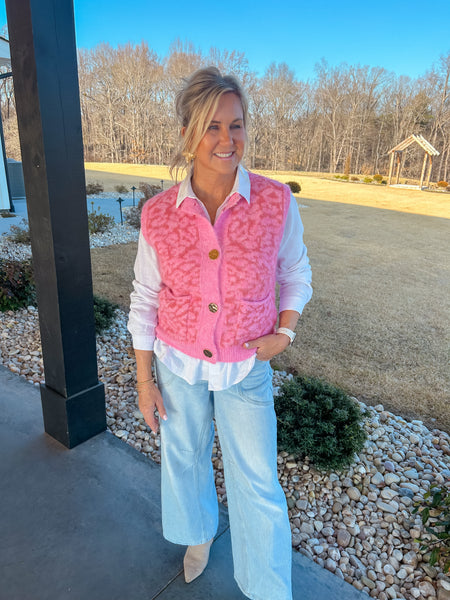 Smile Leopard Pink Vest