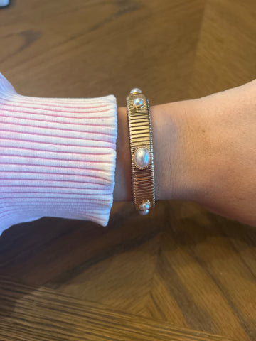 Pearl & Omega Bangle