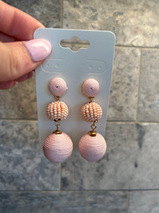 Thread & Bead Ball Earrings