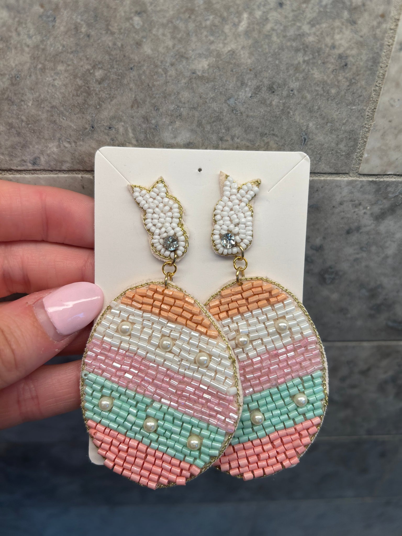 Bunny & Bead Easter Earrings