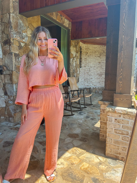 Destination Dreaming Peach Two Piece Set