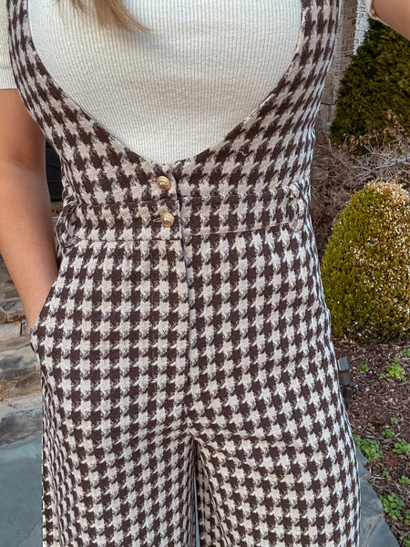 Like Clockwork Houndstooth Jumpsuit