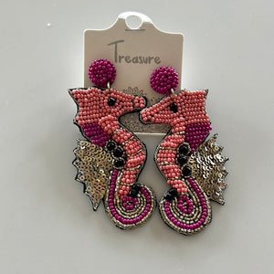 Beaded Seahorse Earrings