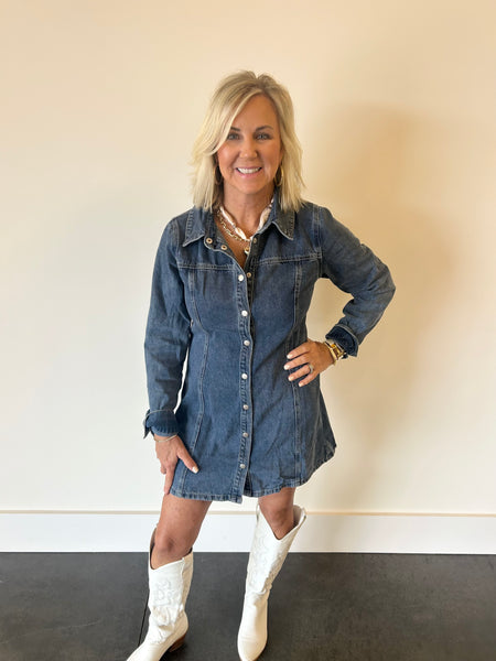 Weekend Stroll Denim Mini Dress