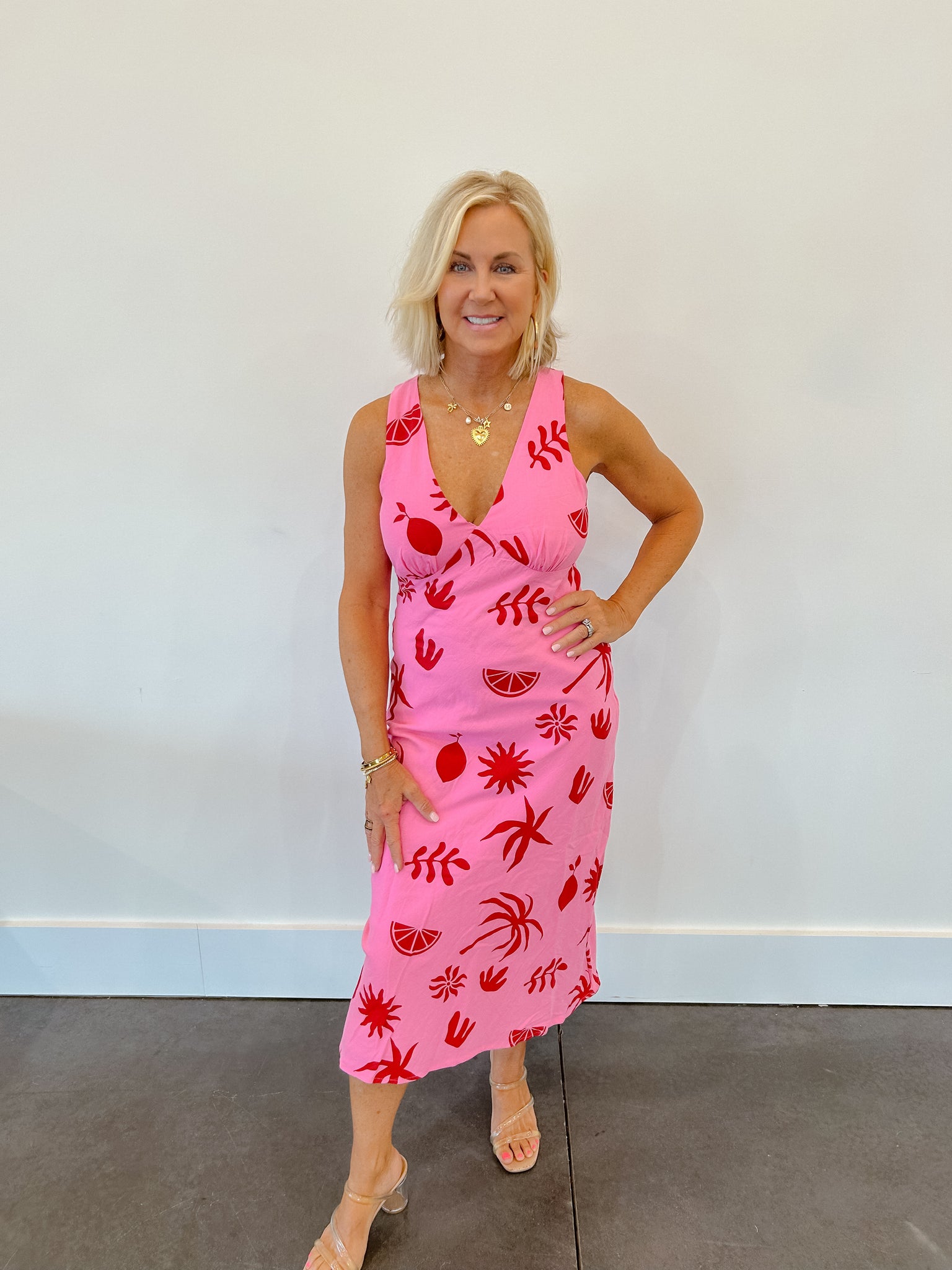 Beach Bliss V Neck Midi Dress