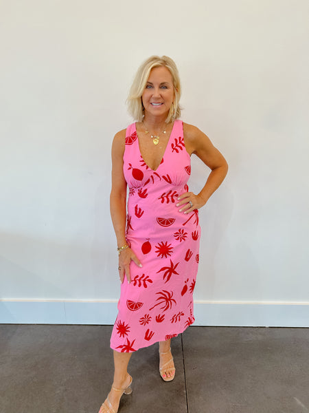 Beach Bliss V Neck Midi Dress