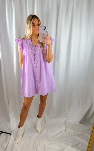 Bayside Bliss Ruffle Lavender Dress