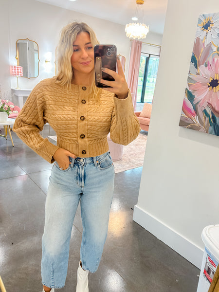 Misty Morning Off The Shoulder Beige Sweater