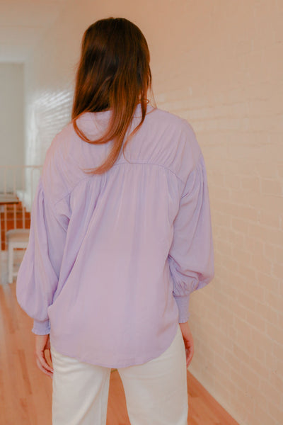 Let Me Adore You Lavender Pleated Blouse