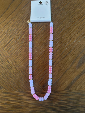 Light Pink Beaded Necklace