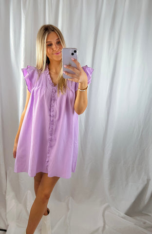 Bayside Bliss Ruffle Lavender Dress