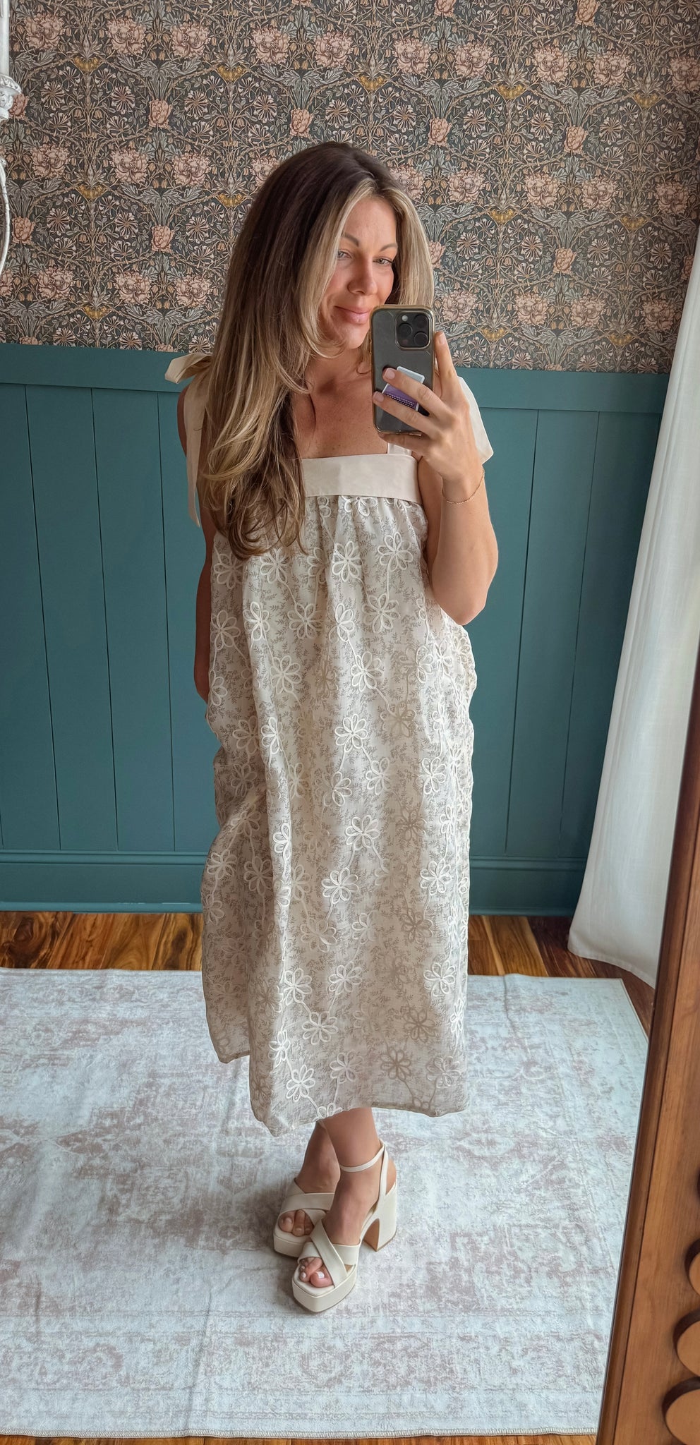 Sweetest Gesture Floral Lace Eyelet Midi Dress