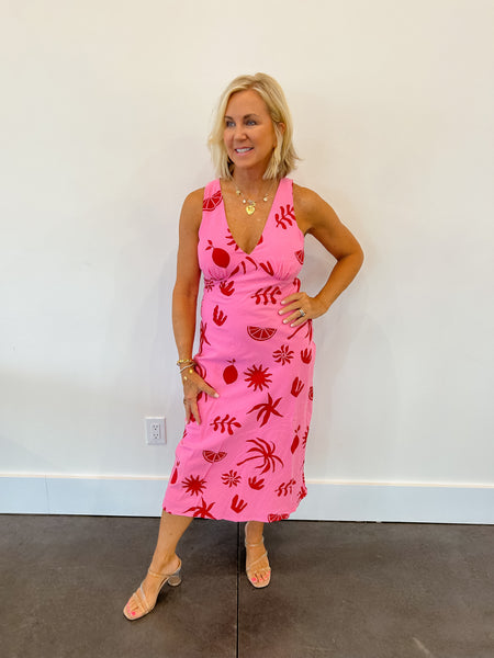 Beach Bliss V Neck Midi Dress