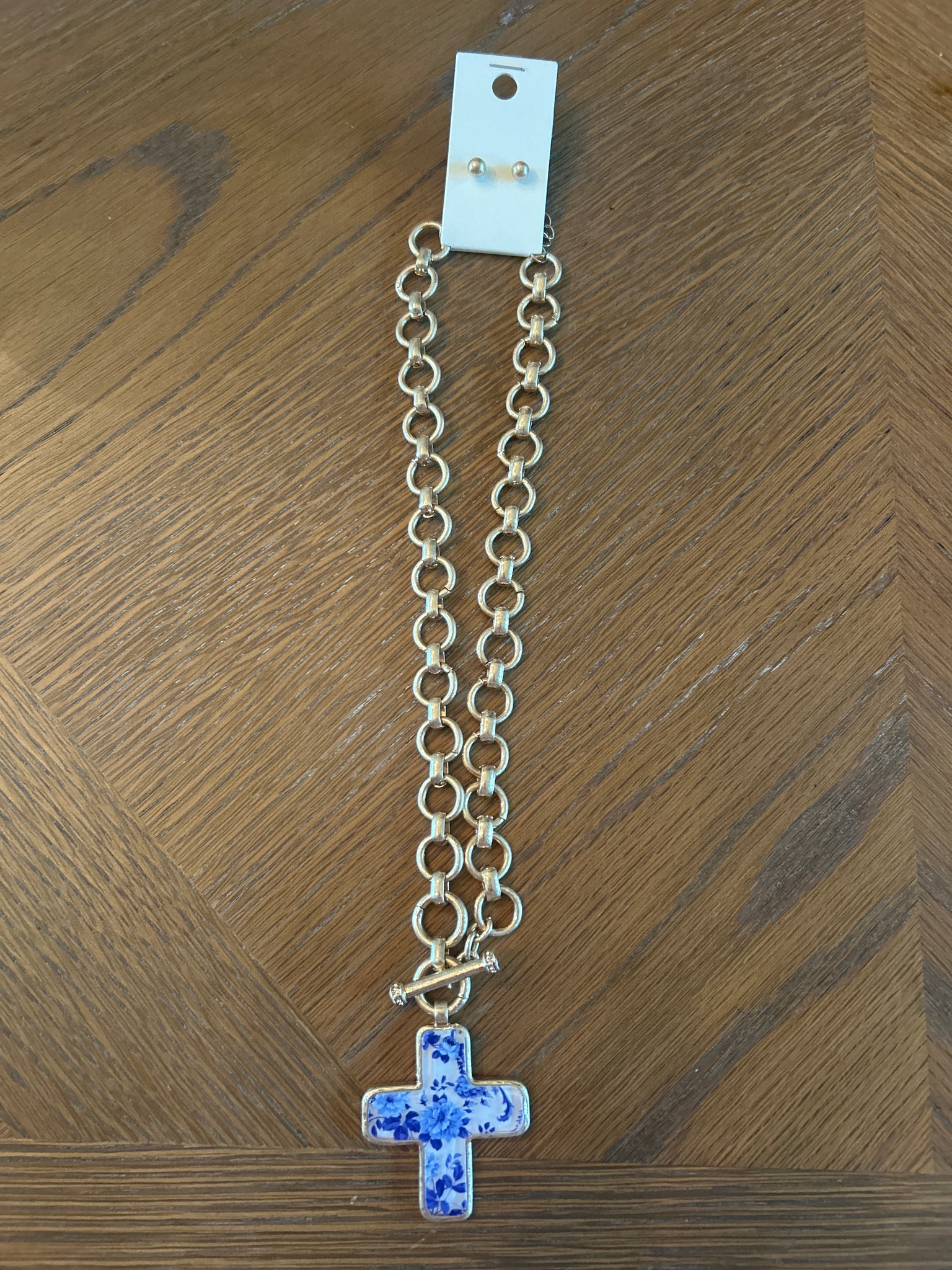 Cross With Chinoiserie Necklace