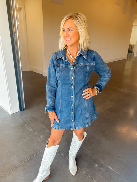 Weekend Stroll Denim Mini Dress