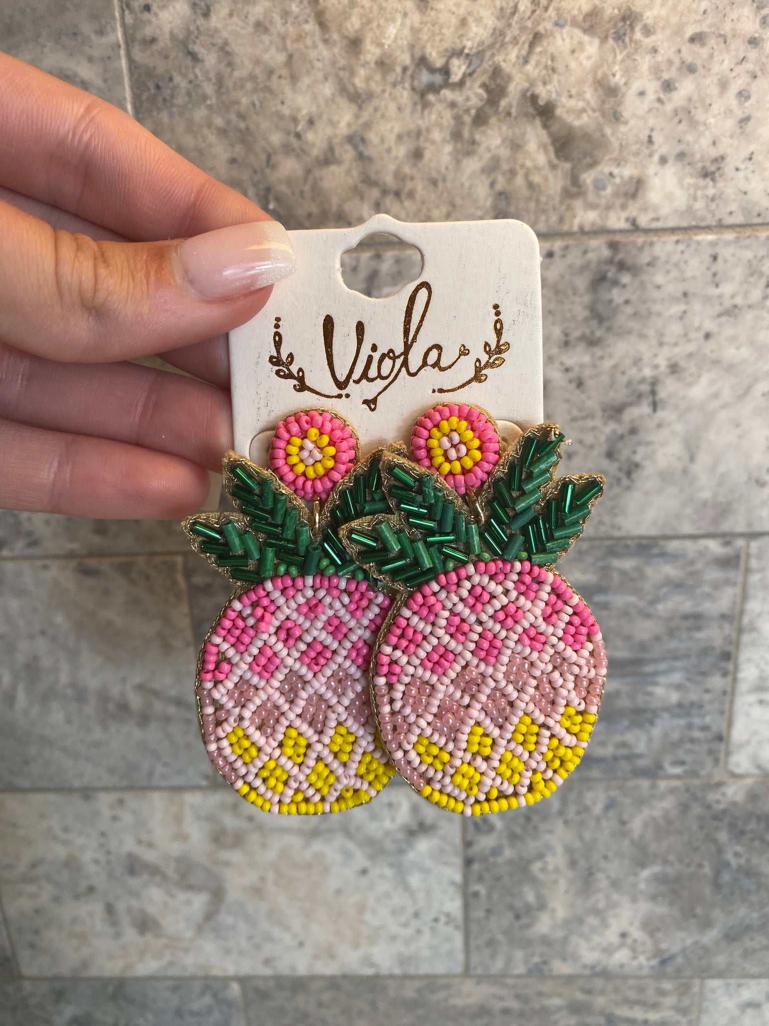 Beaded Pineapple Earrings