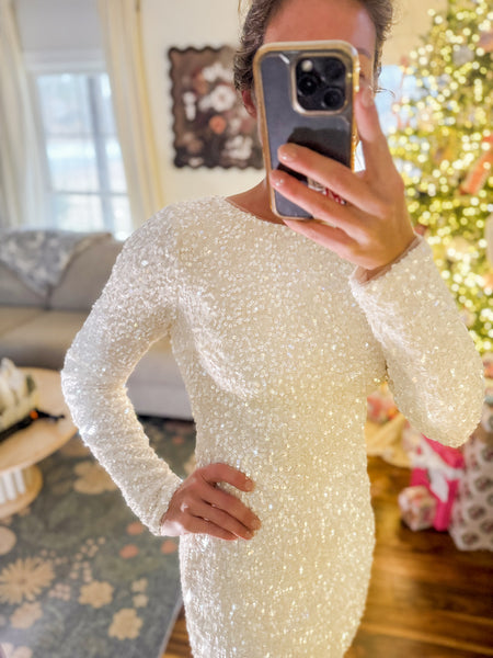 Delaney Sequin Mini Dress With Open Back