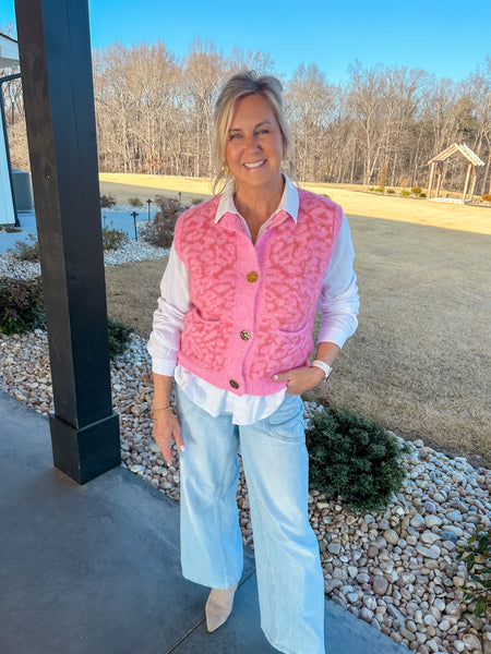 Smile Leopard Pink Vest