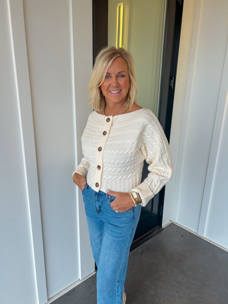 Misty Morning Off The Shoulder Ivory Sweater