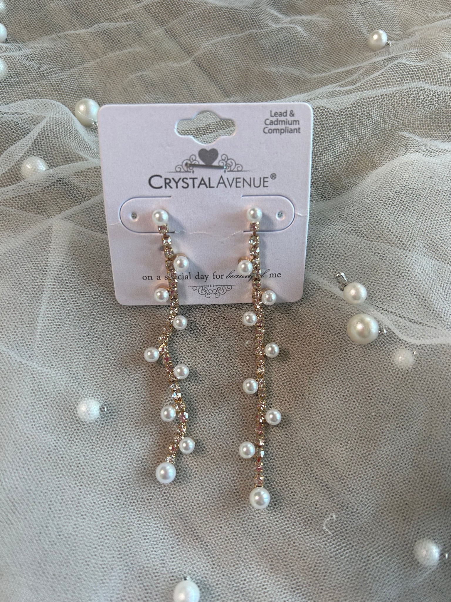 Pearl & Diamond Drop Earrings