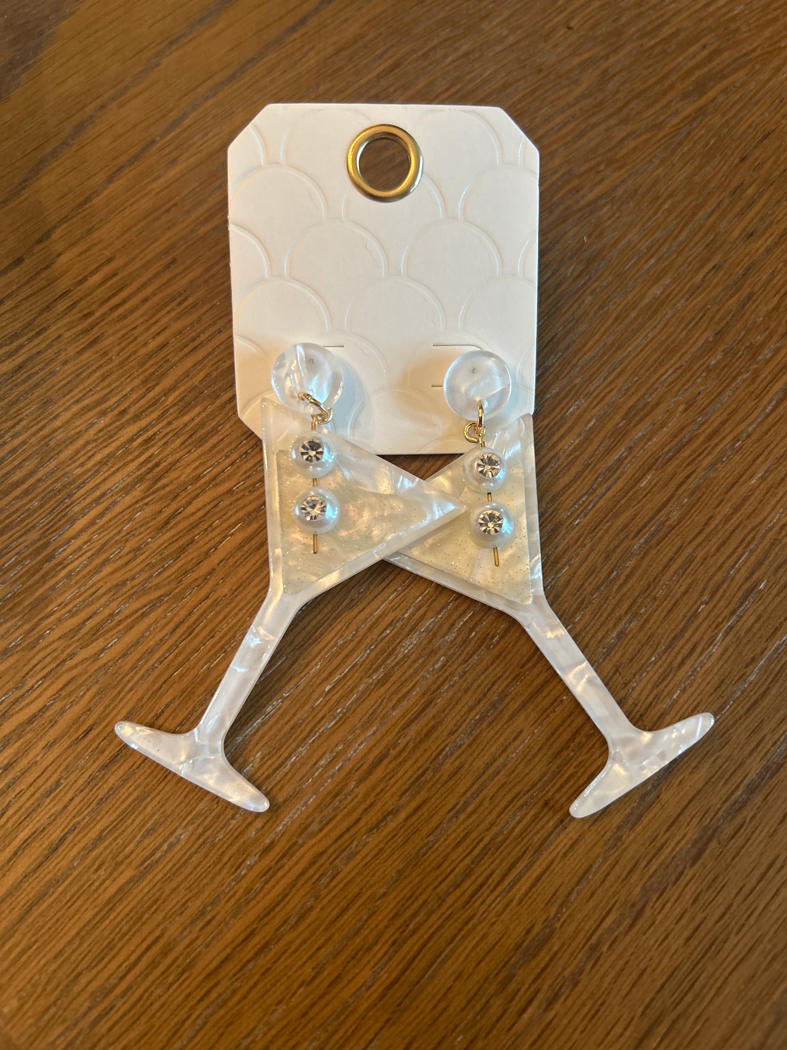 Acrylic Martini Glass Earrings