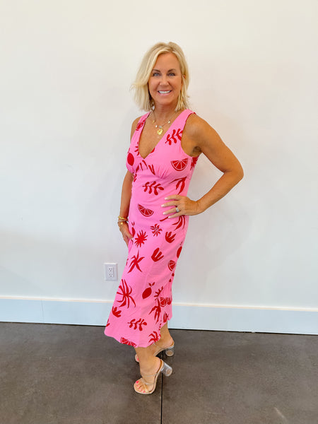 Beach Bliss V Neck Midi Dress