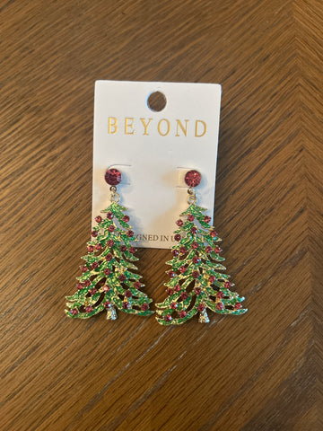 Christmas Tree Metal Earrings