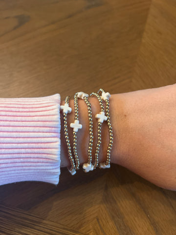 White Gold Cross Bracelet